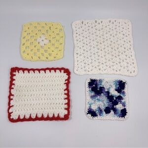 Handmade Crochet Trivet Potholder Hot Plate Lot Bundle Granny Kitchen